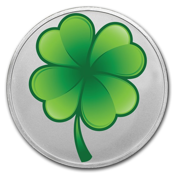1 oz Silver Colorized Round - APMEX (4-Leaf Clover) 1 oz Silver Colorized Round - APMEX (4-Leaf Clover)